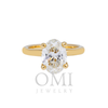14K GOLD SOLITAIRE OVAL LAB DIAMOND ENGAGEMENT RING 2.63 CTW