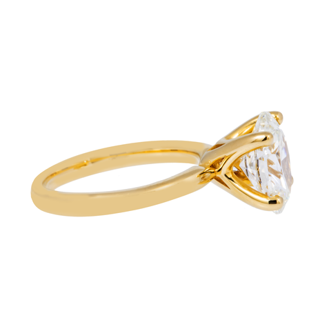 14K GOLD SOLITAIRE OVAL LAB DIAMOND ENGAGEMENT RING 2.63 CTW