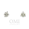 14K GOLD YELLOW SOLITAIRE LAB DIAMOND STUD EARRINGS 0.38 CTW