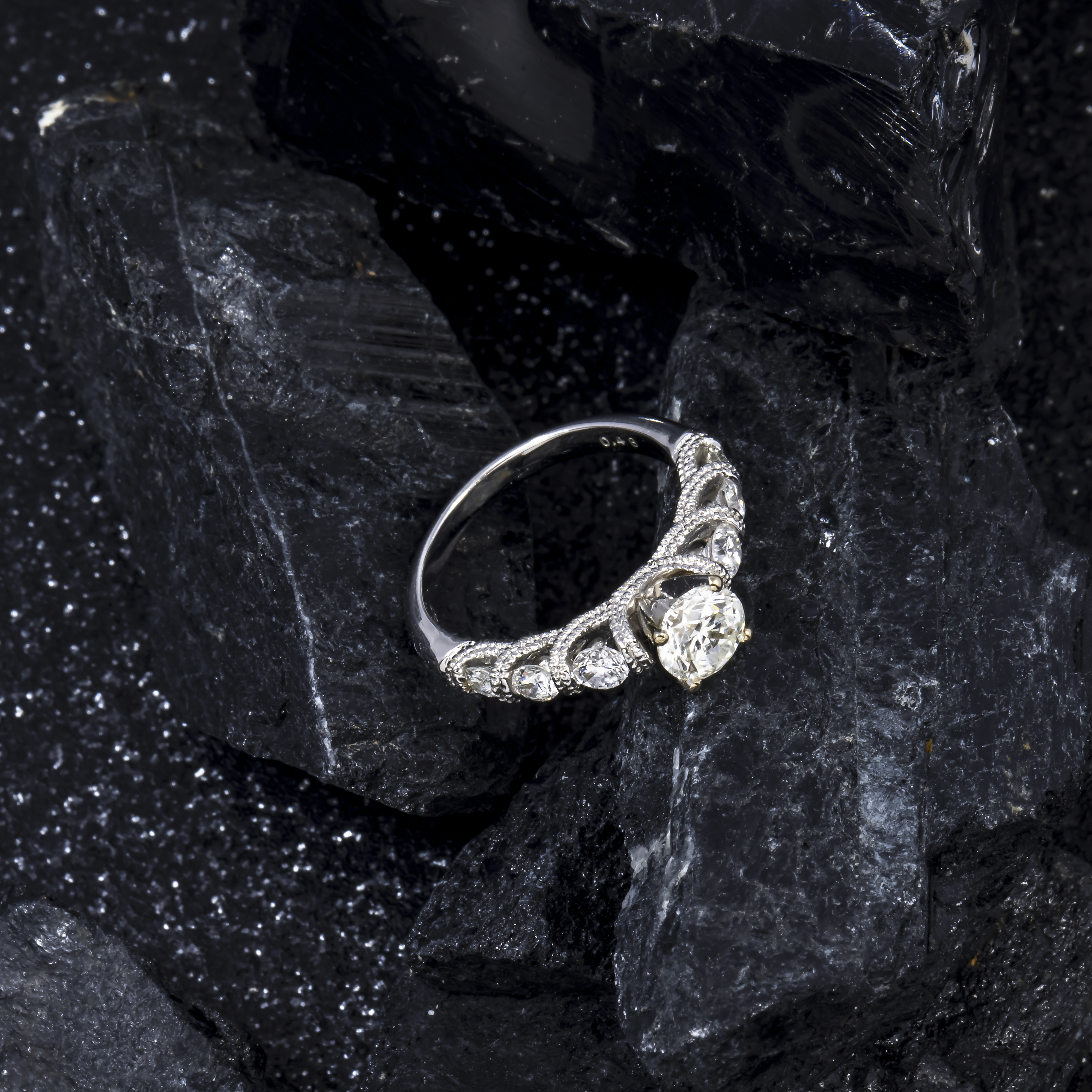 18K GOLD LAB DIAMOND ENGAGEMENT RING 1.17 CTW