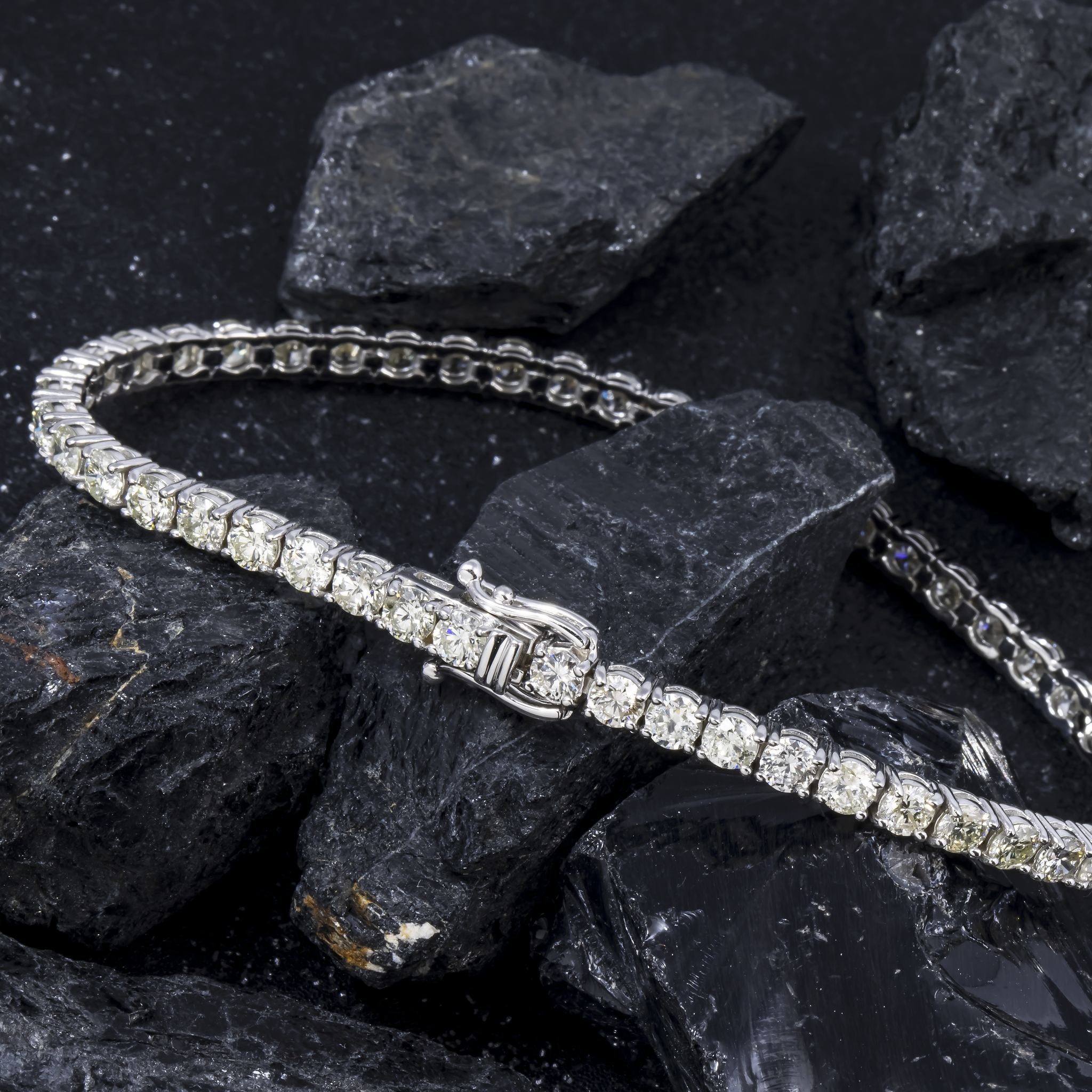 14K WHITE GOLD LAB DIAMOND TENNIS BRACELET 7.97 CT