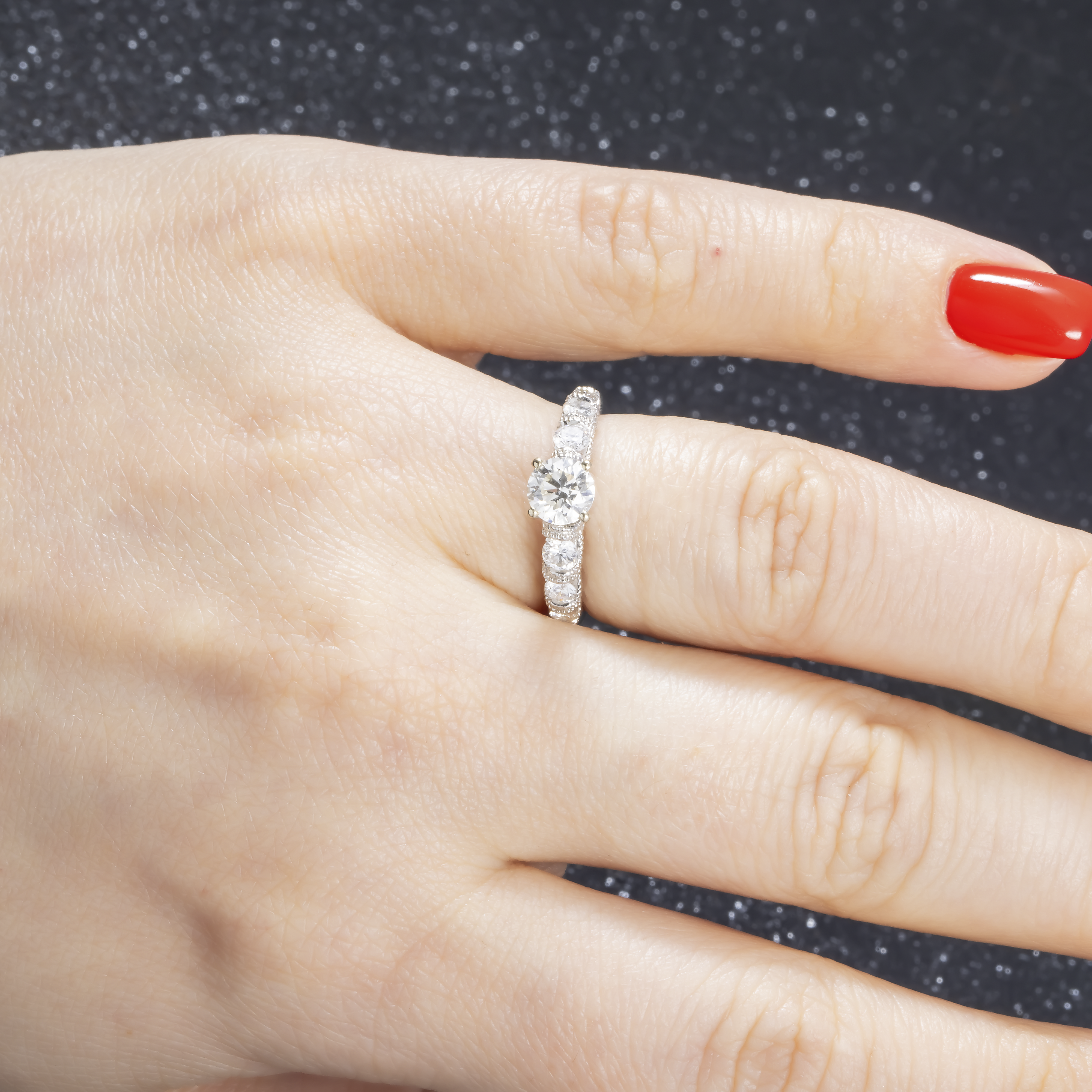 18K GOLD LAB DIAMOND ENGAGEMENT RING 1.17 CTW