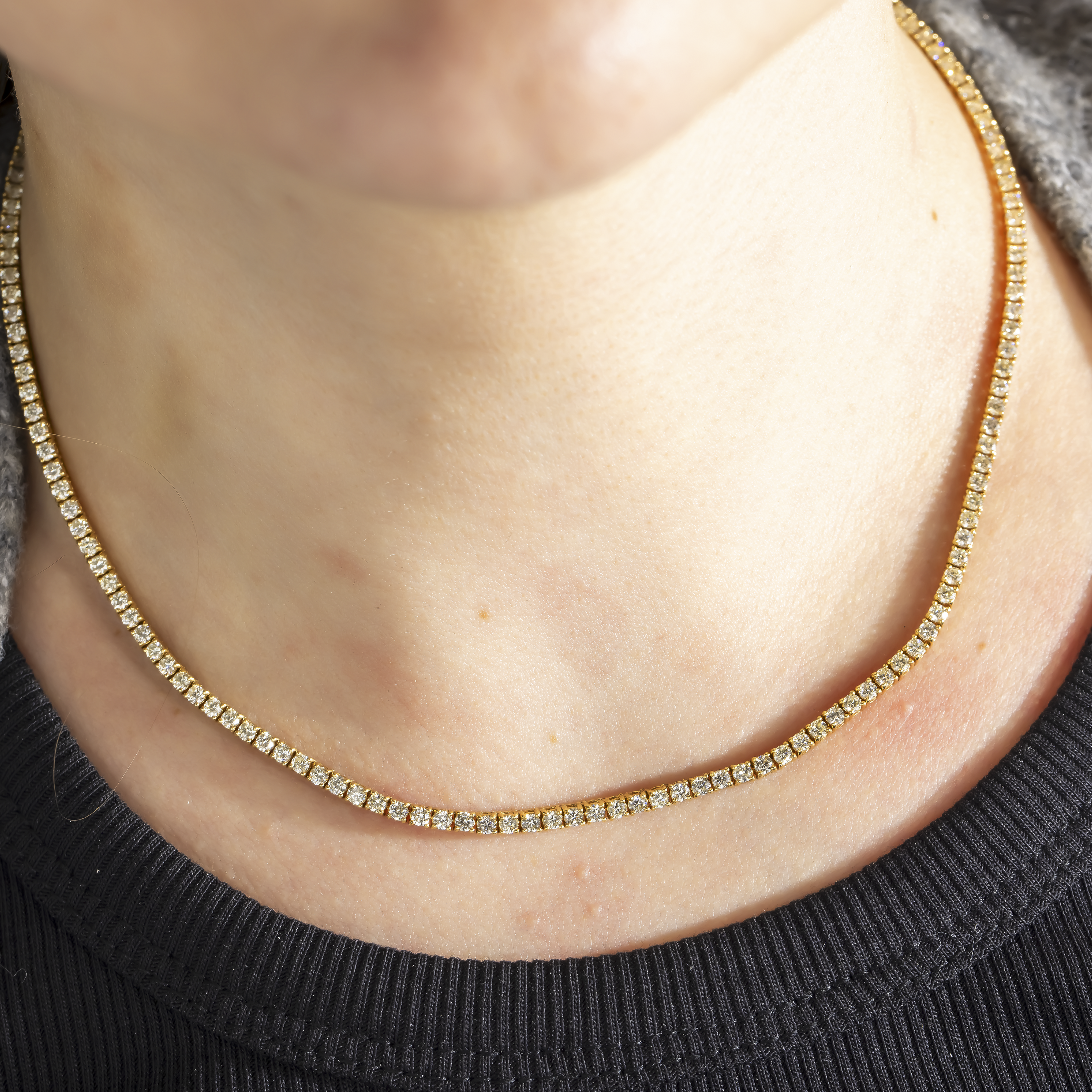14K GOLD LAB DIAMOND TENNIS CHAIN 5.95 CT