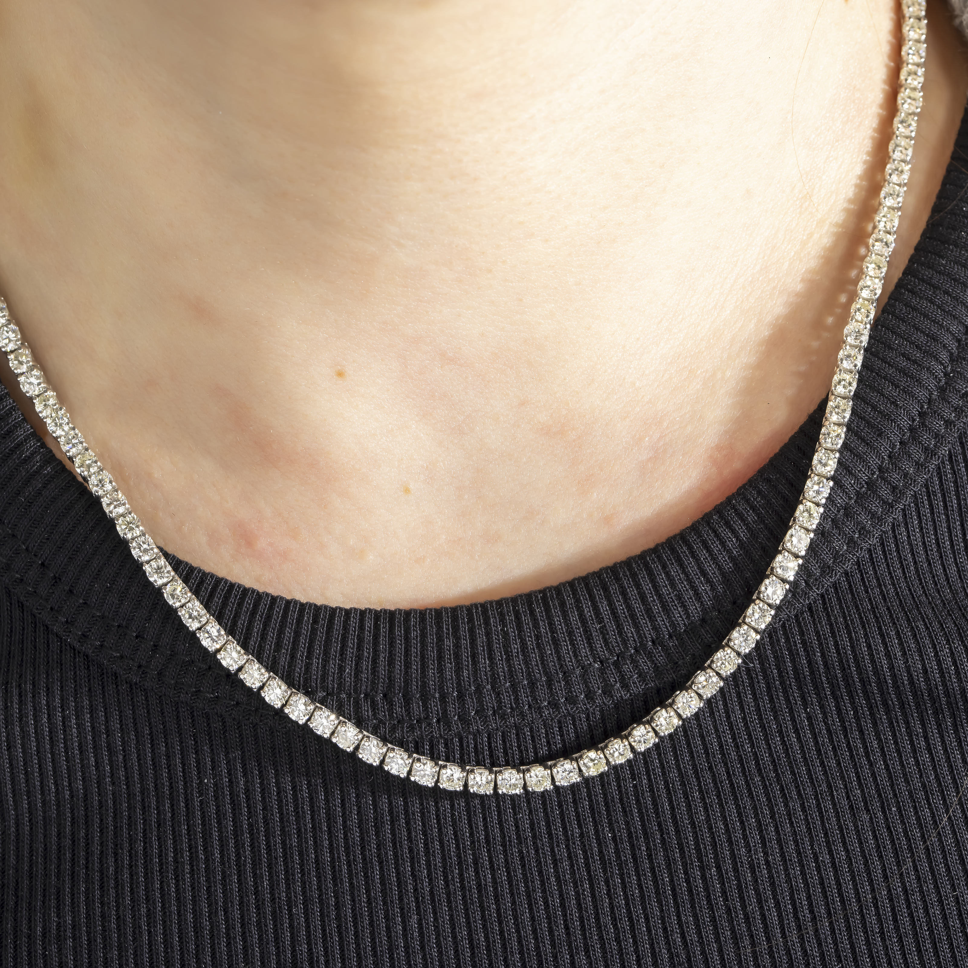 14K GOLD LAB DIAMOND TENNIS CHAIN 12.50 CT