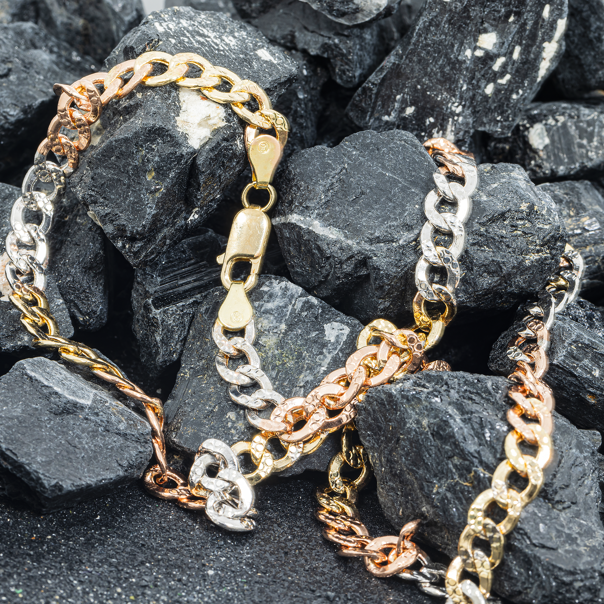 14K GOLD TRICOLOR 6.5MM CUBAN LINK CHAIN