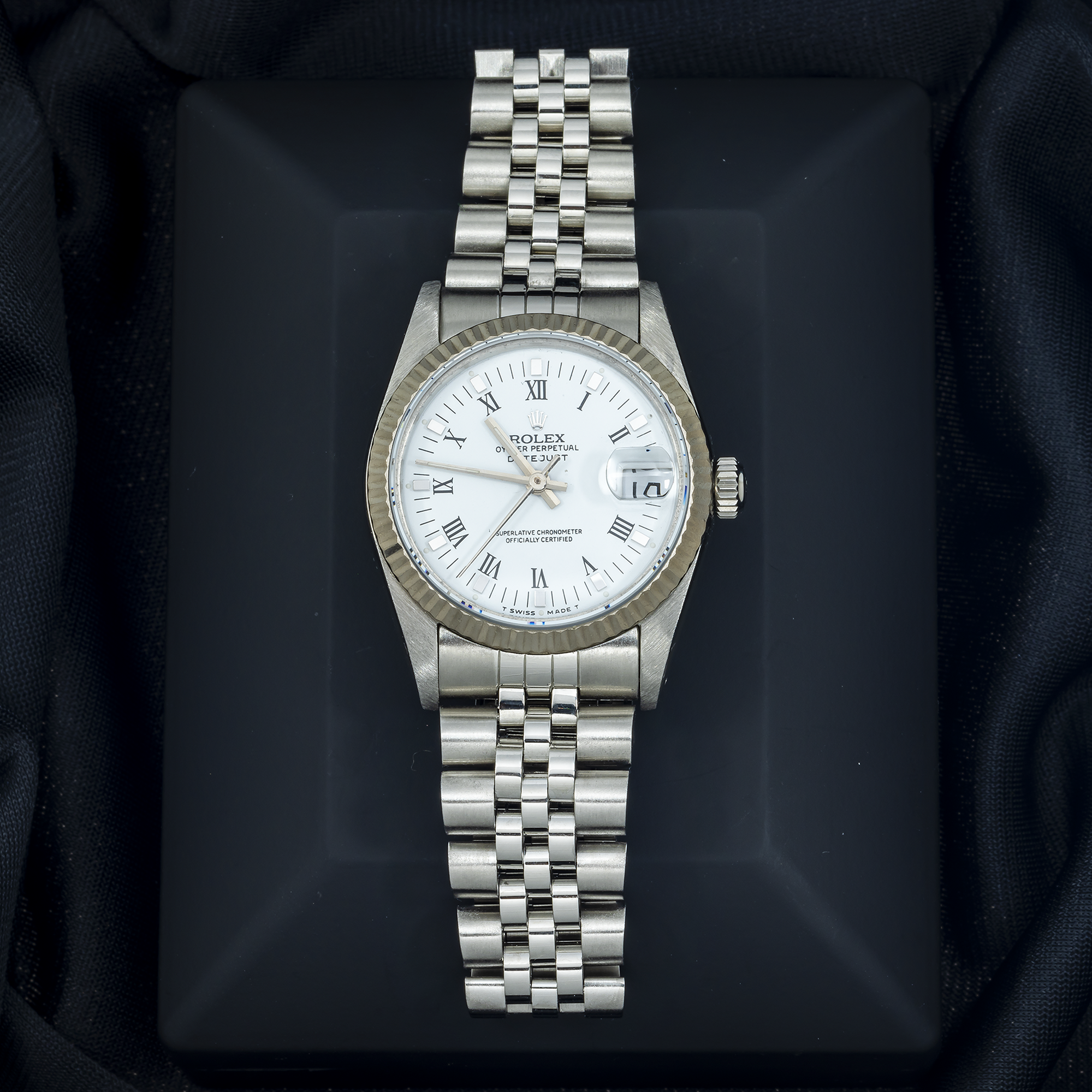 Rolex Datejust 31MM 78274 White Roman Dial Fluted Bezel Stainless Steel Jubilee Bracelet