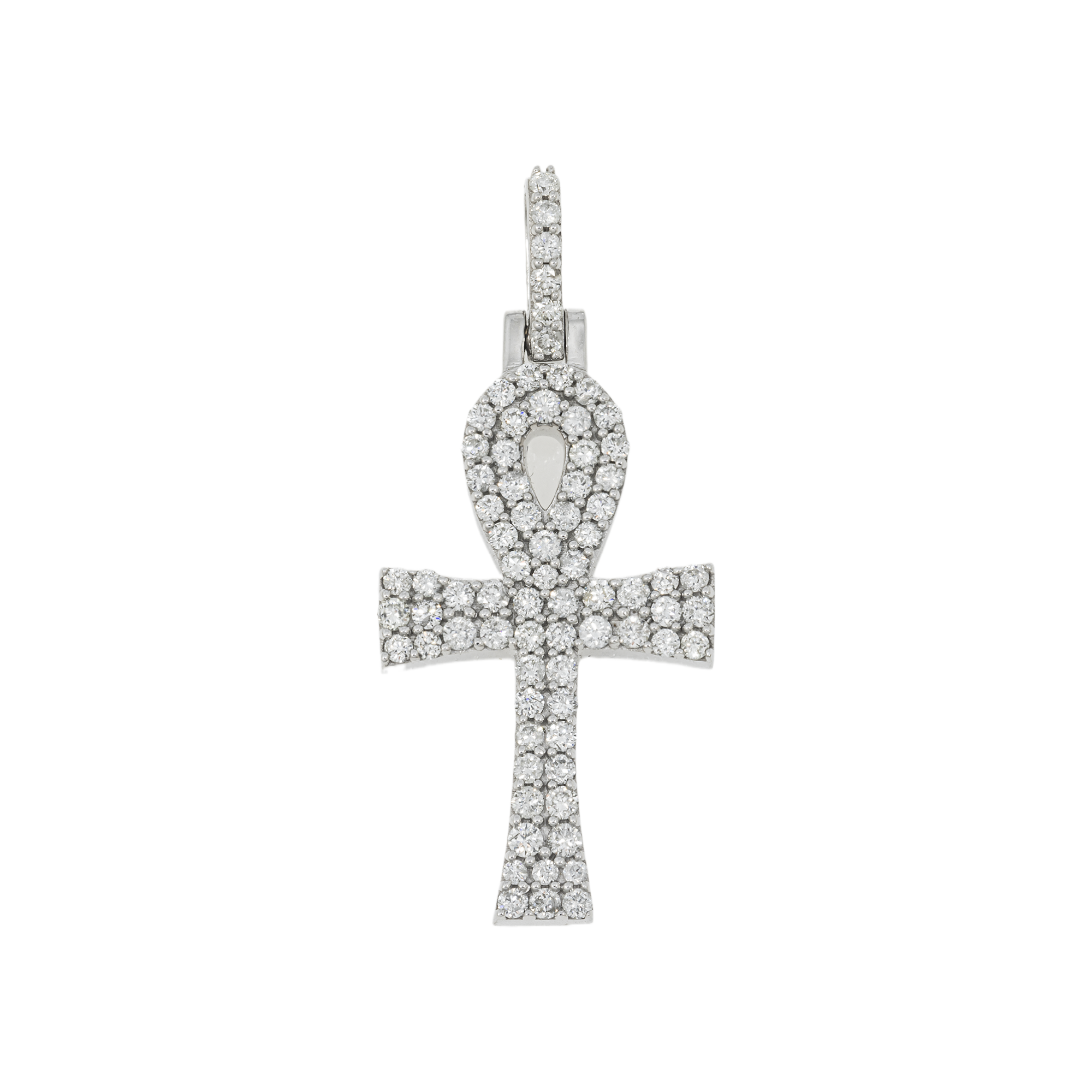 10K GOLD DIAMOND ANKH PENDANT 0.84 CT