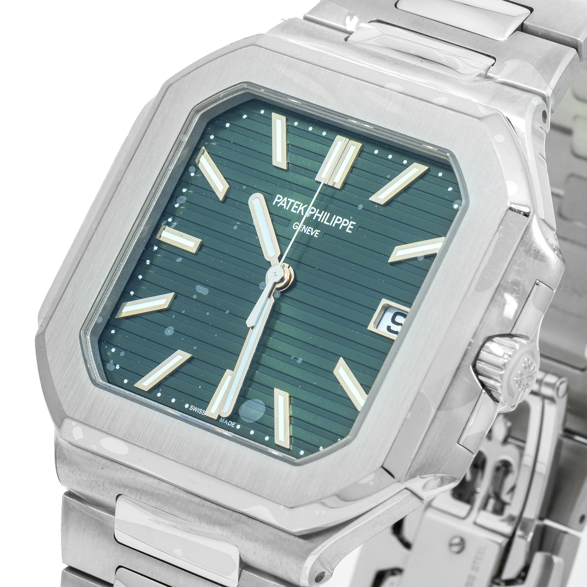 Patek Philippe Cubitus 5821/1A 45MM Sunburst Olive Green Dial With Stainless Steel Bracelet