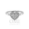 14K GOLD BAGUETTE AND ROUND DIAMOND HEART RING 0.35 CT