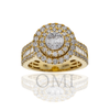 14K GOLD BAGUETTE AND ROUND DIAMOND CLUSTER STATEMENT RING 1.59 CTW