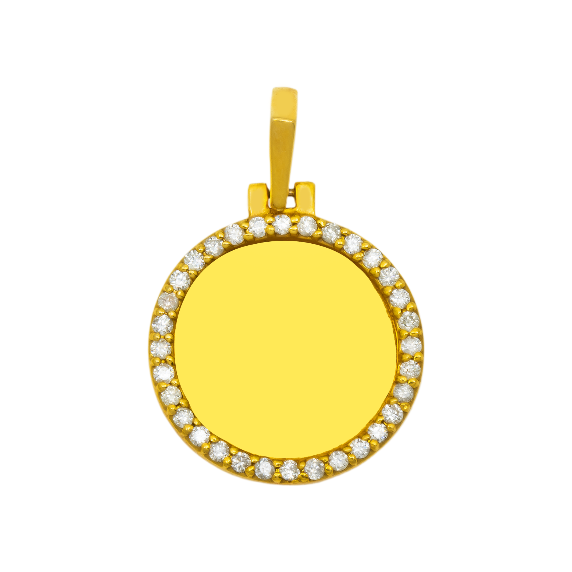 10K GOLD DIAMOND CIRCLE PICTURE PENDANT 0.50 CT