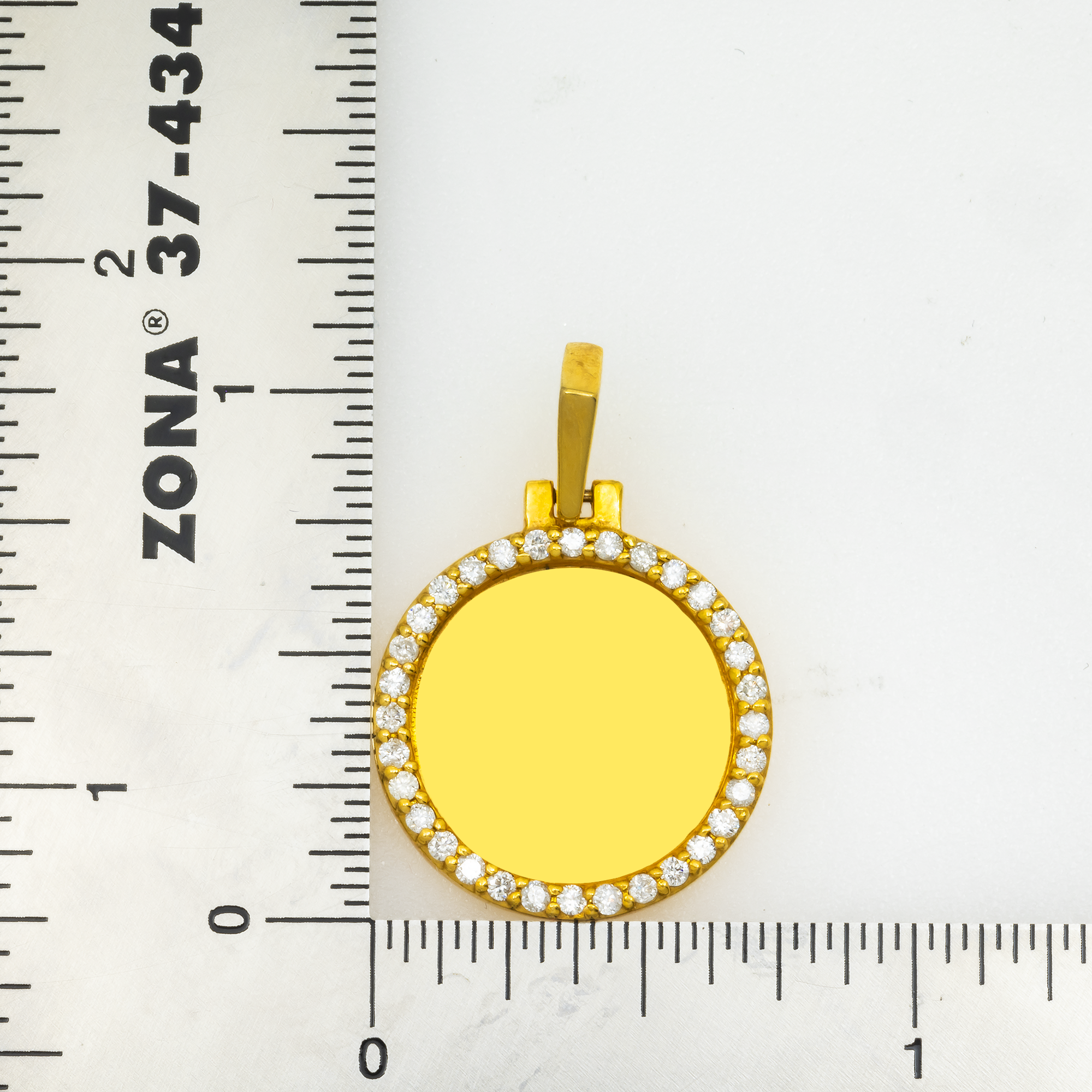 10K GOLD DIAMOND CIRCLE PICTURE PENDANT 0.50 CT