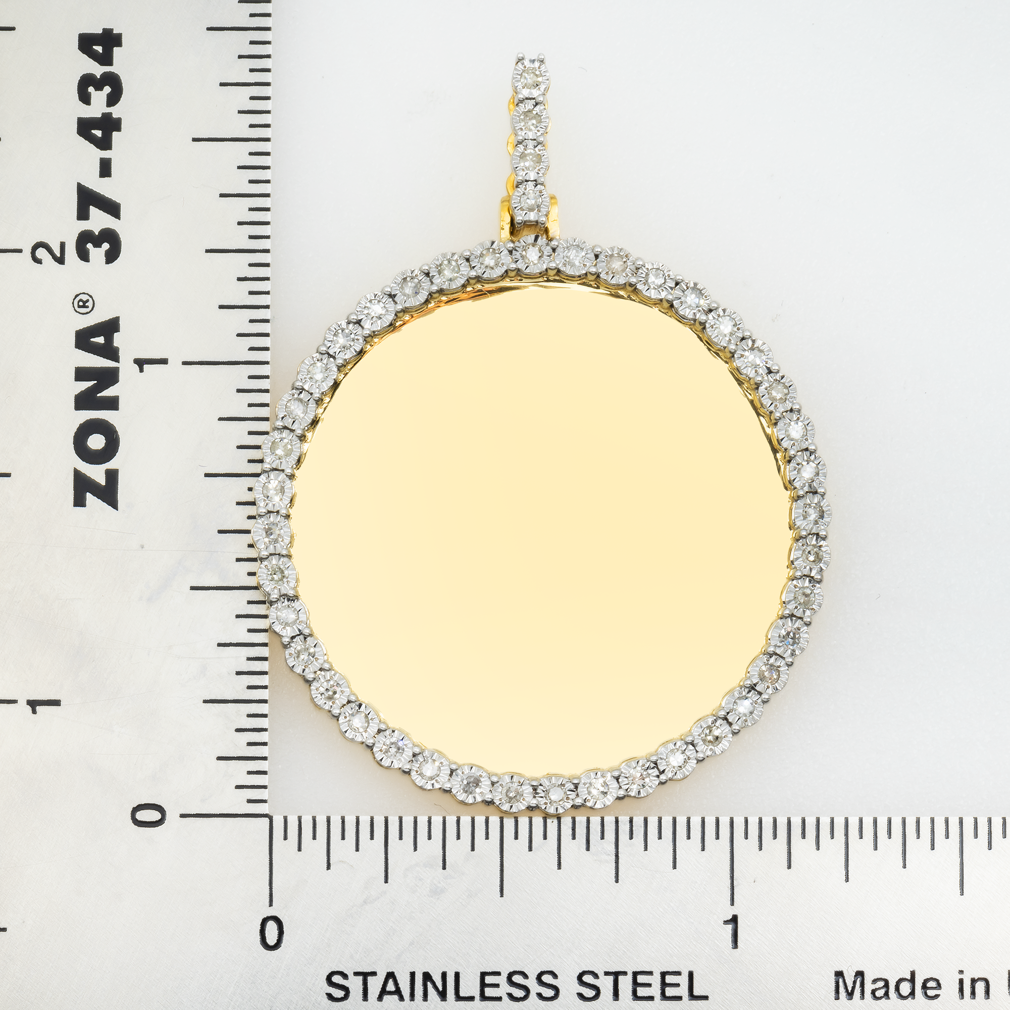 10K GOLD DIAMOND CIRCLE PICTURE PENDANT 0.36 CT