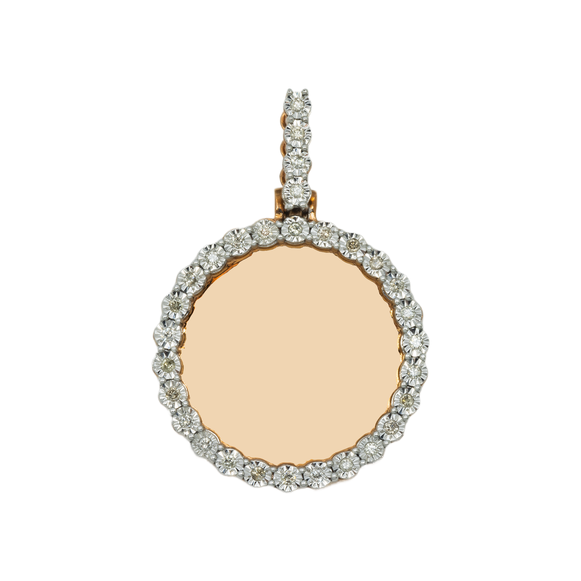 10K GOLD DIAMOND CIRCLE PICTURE PENDANT 0.23 CT