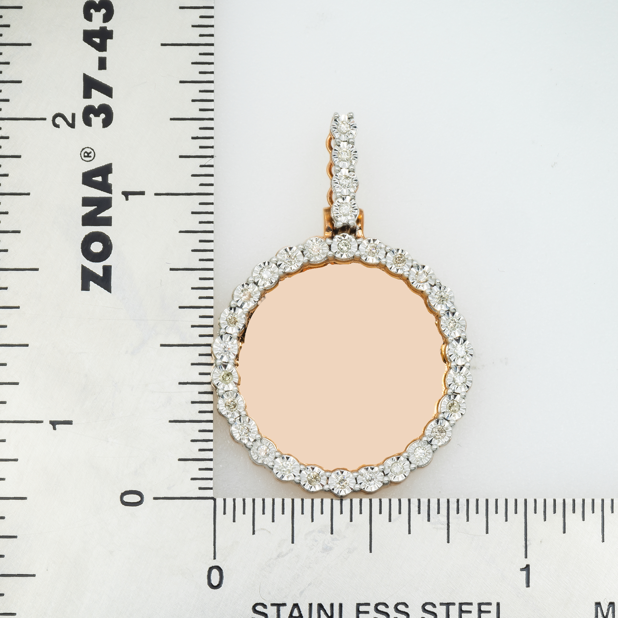 10K GOLD DIAMOND CIRCLE PICTURE PENDANT 0.23 CT