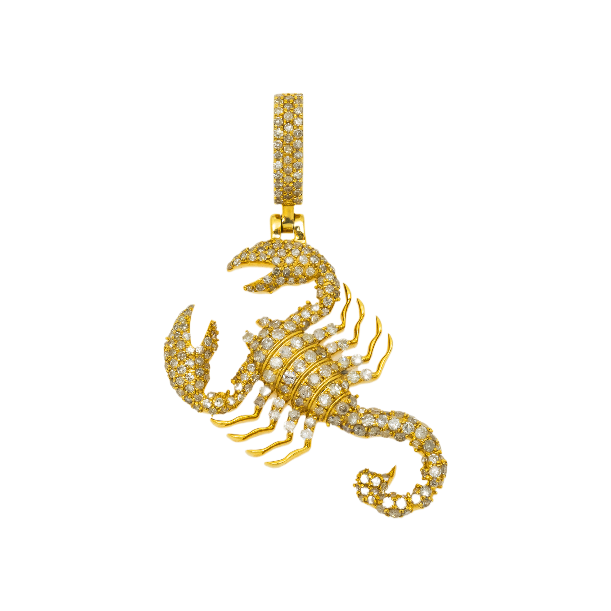 10K GOLD DIAMOND SCORPIO ZODIAC SIGN SCORPION PENDANT 1.08 CT