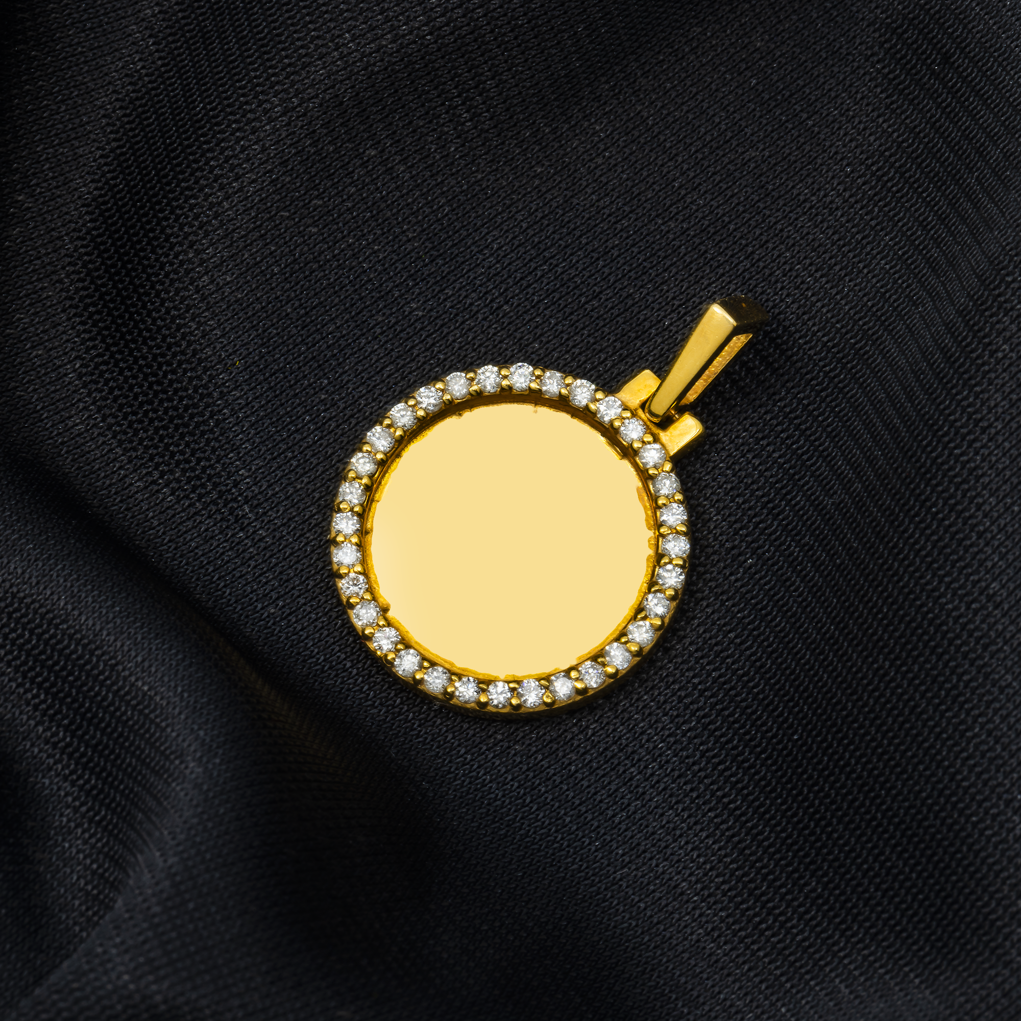 10K GOLD DIAMOND CIRCLE PICTURE PENDANT 0.50 CT