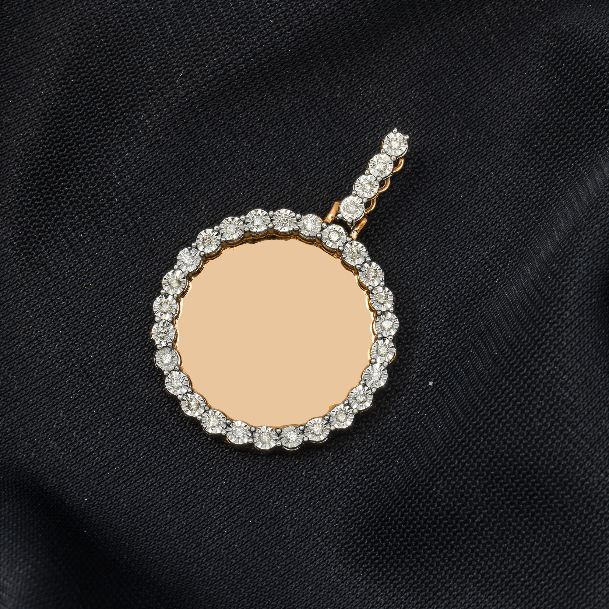10K GOLD DIAMOND CIRCLE PICTURE PENDANT 0.23 CT