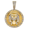 14K GOLD DIAMOND JESUS HEAD COIN PENDANT 1.20 CT