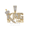 14K GOLD DIAMOND KING OF KINGS PENDANT 2.15 CT