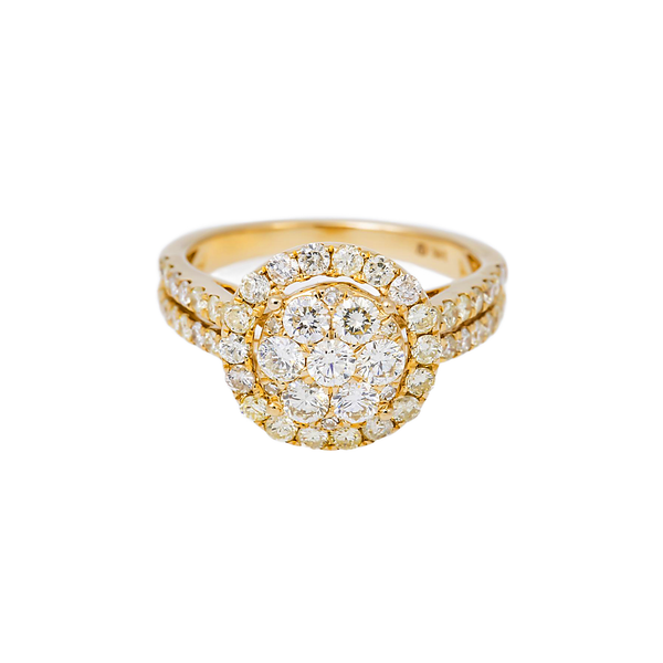 14K GOLD ROUND CUT HALO DIAMOND CLUSTER ENGAGEMENT RING 2.37 CTW