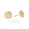 14K GOLD BAGUETTE AND ROUND DIAMOND CIRCLE SHAPE EARRINGS 0.58 CTW