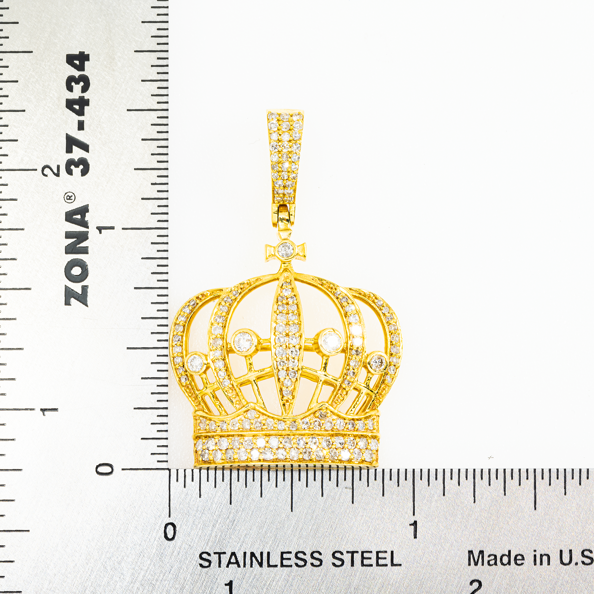 10K GOLD DIAMOND ROYAL CROWN PENDANT 1.10 CT