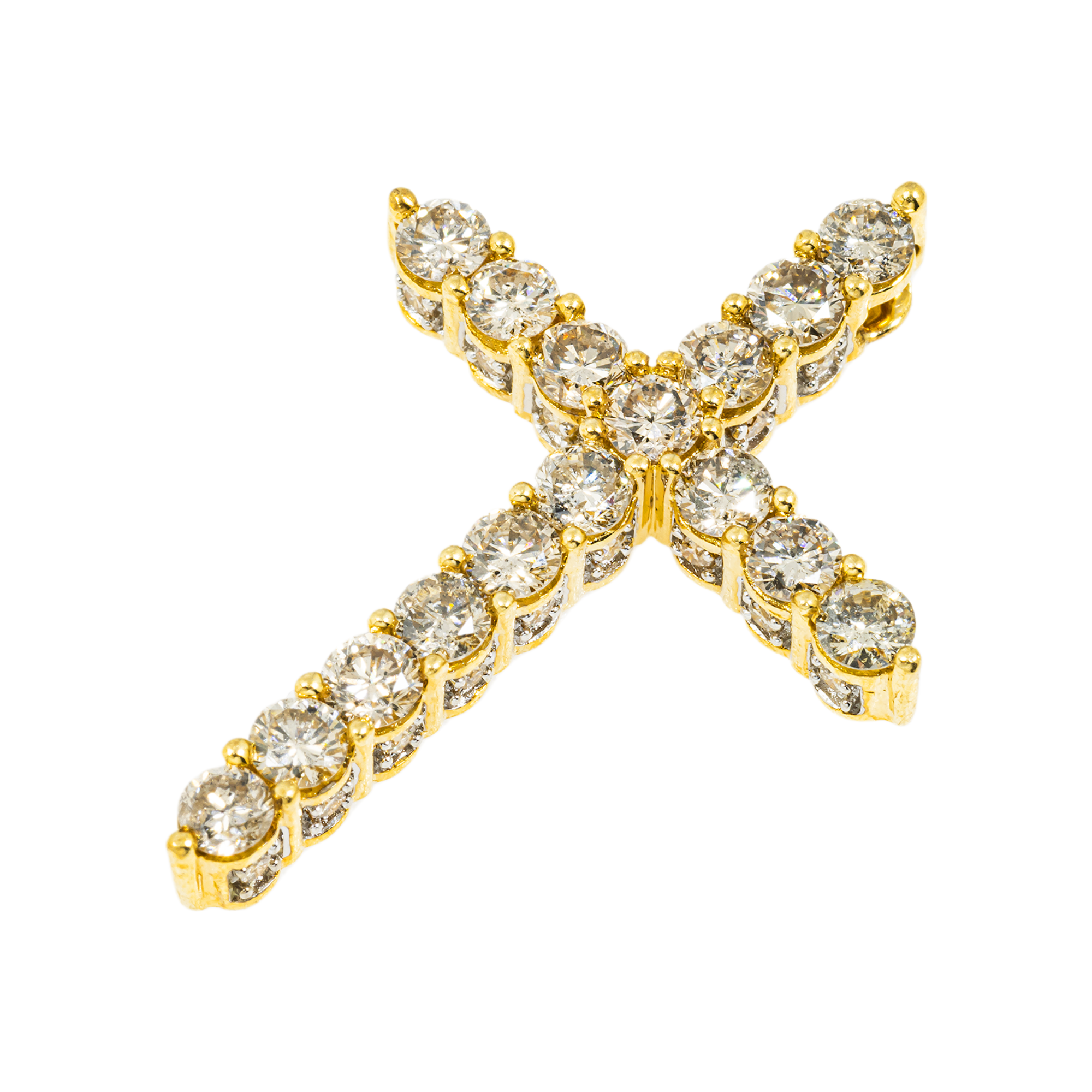 10K GOLD DIAMOND CROSS PENDANT 2.00 CT