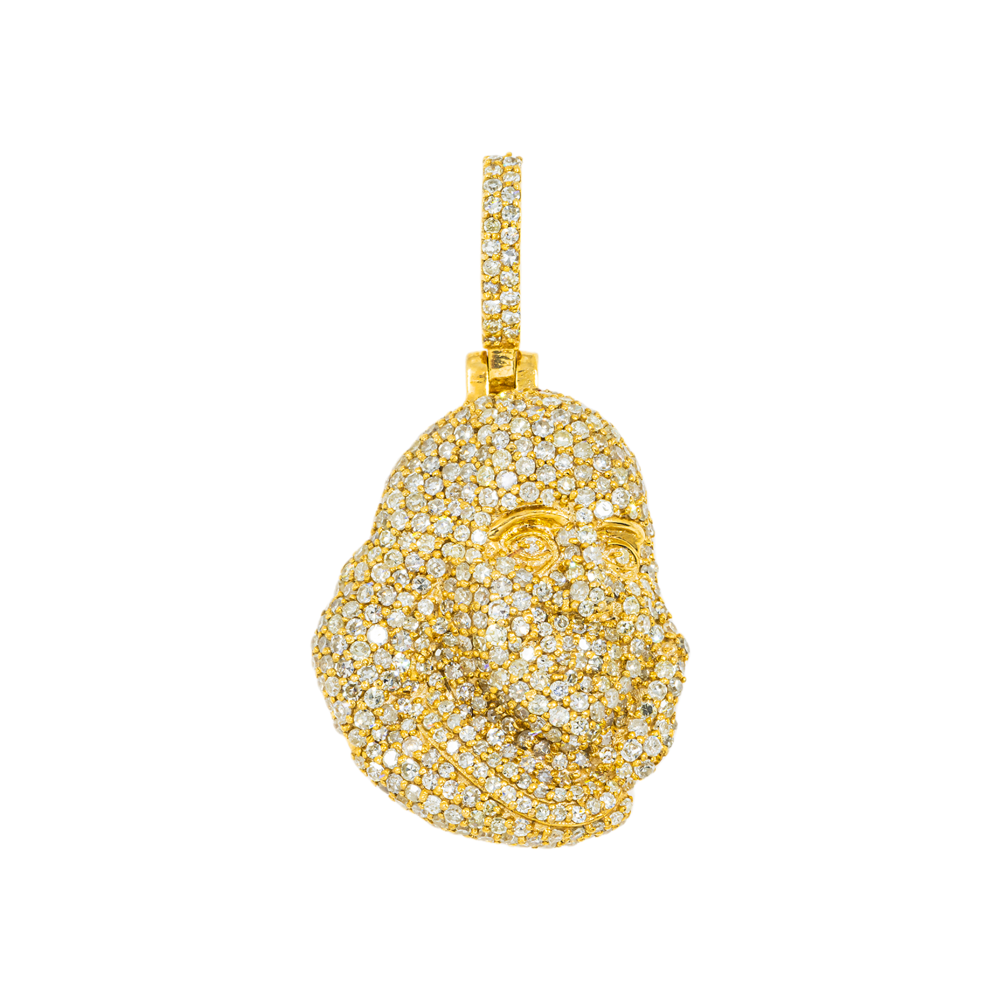 10K GOLD DIAMOND BEN FRANKLIN HISTORY CHARACTER PENDANT 1.71 CT