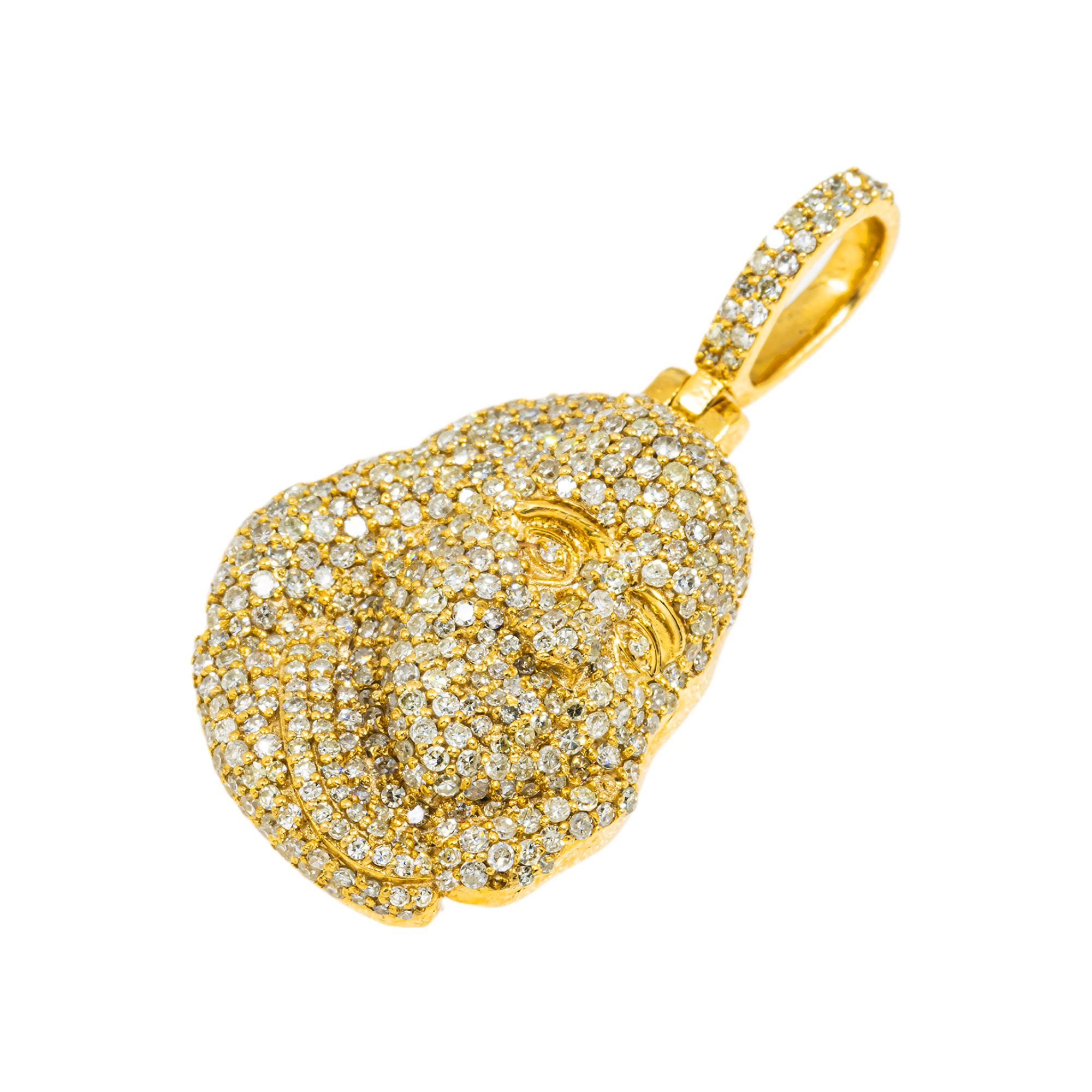 10K GOLD DIAMOND BEN FRANKLIN HISTORY CHARACTER PENDANT 1.71 CT