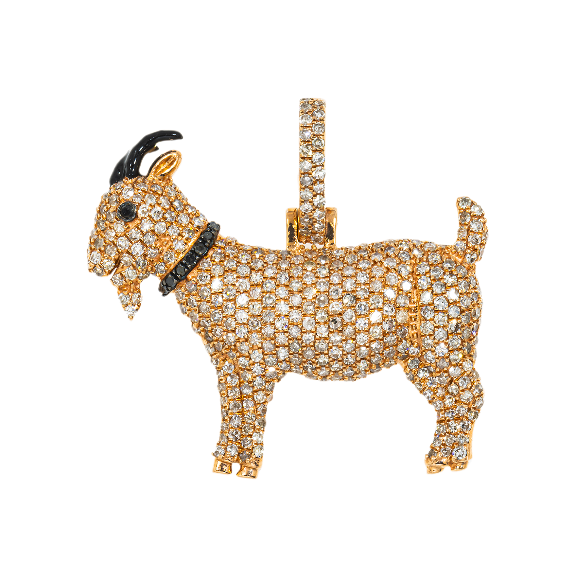 10K GOLD DIAMOND GOAT PENDANT 1.31 CT