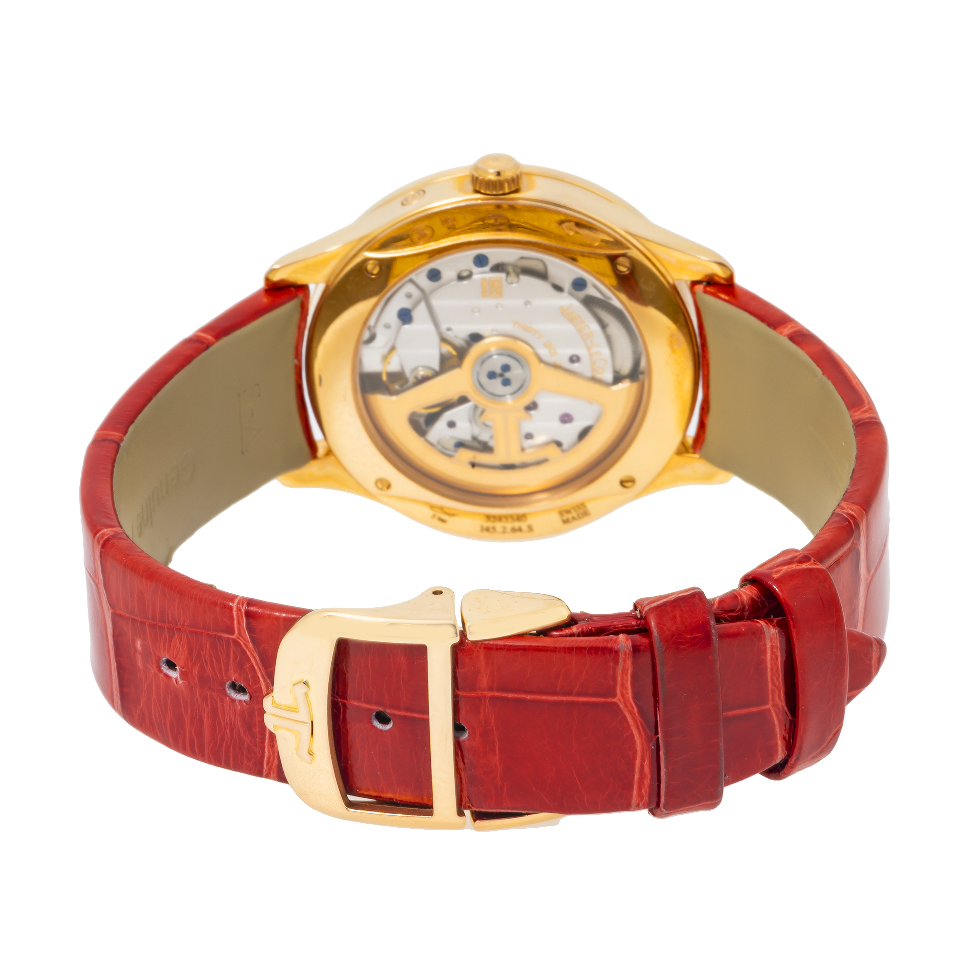 Jaeger LeCoultre Master Ultra Thin 145.2.64.S Q1252501 34MM Silver Dial & Red Leather Bracelet