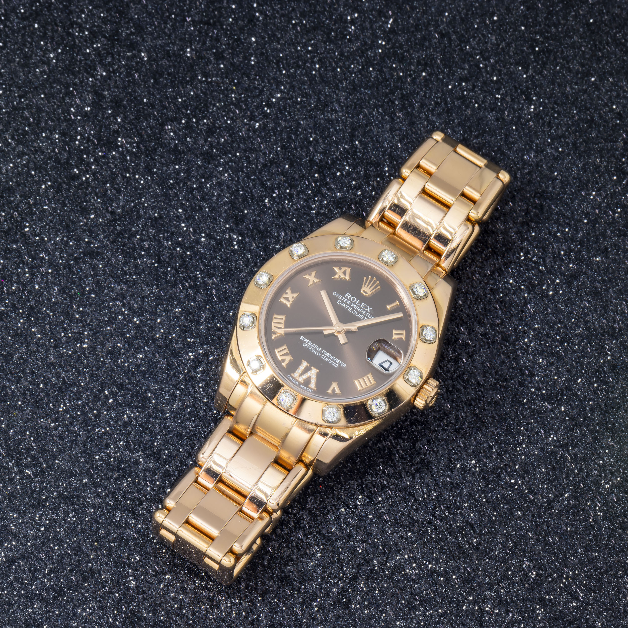 Rolex Datejust 34MM 81315 Chocolate Roman Dial Diamond Bezel 18K Rolex Datejust 34MM 81315 Chocolate Roman Dial Diamond Bezel 18K