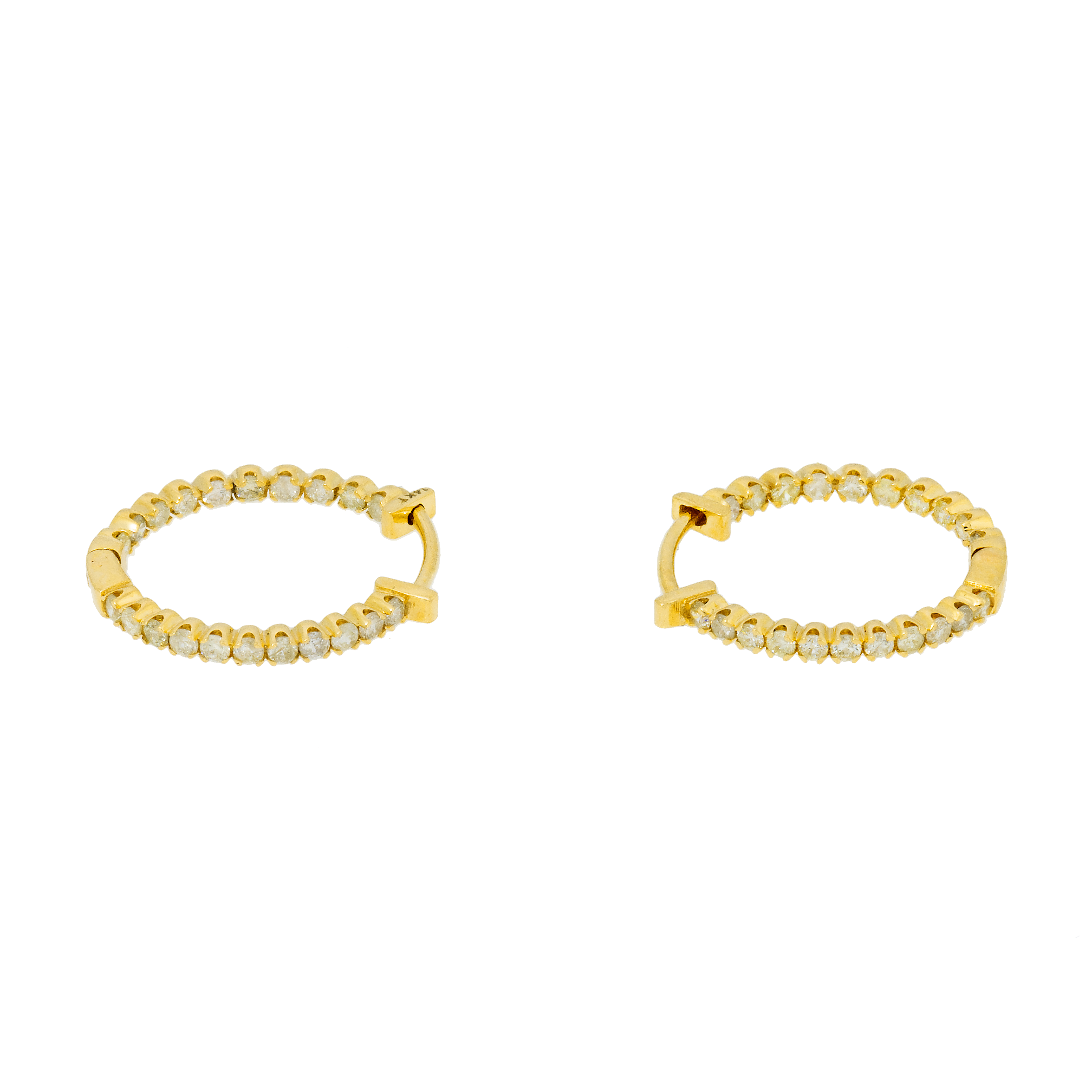 14K GOLD ROUND DIAMOND HUGGIES 0.48 CTW