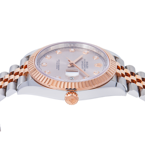 ROLEX DATEJUST 41 126331 41MM PINK FACTORY DIAMOND DIAL WITH TWO TONE JUBILEE BRACELET