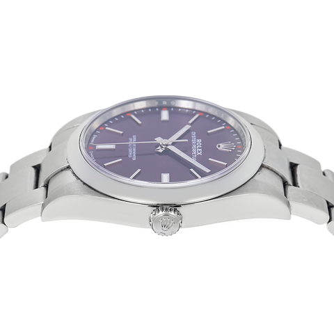 ROLEX OYSTER PERPETUAL 114300 39MM RED GRAPE DIAL WITH STAINLESS STEEL OMI Jewelry