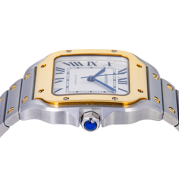 CARTIER SANTOS W2SA0007 SILVERED OPALINE DIAL WITH TWO TONE