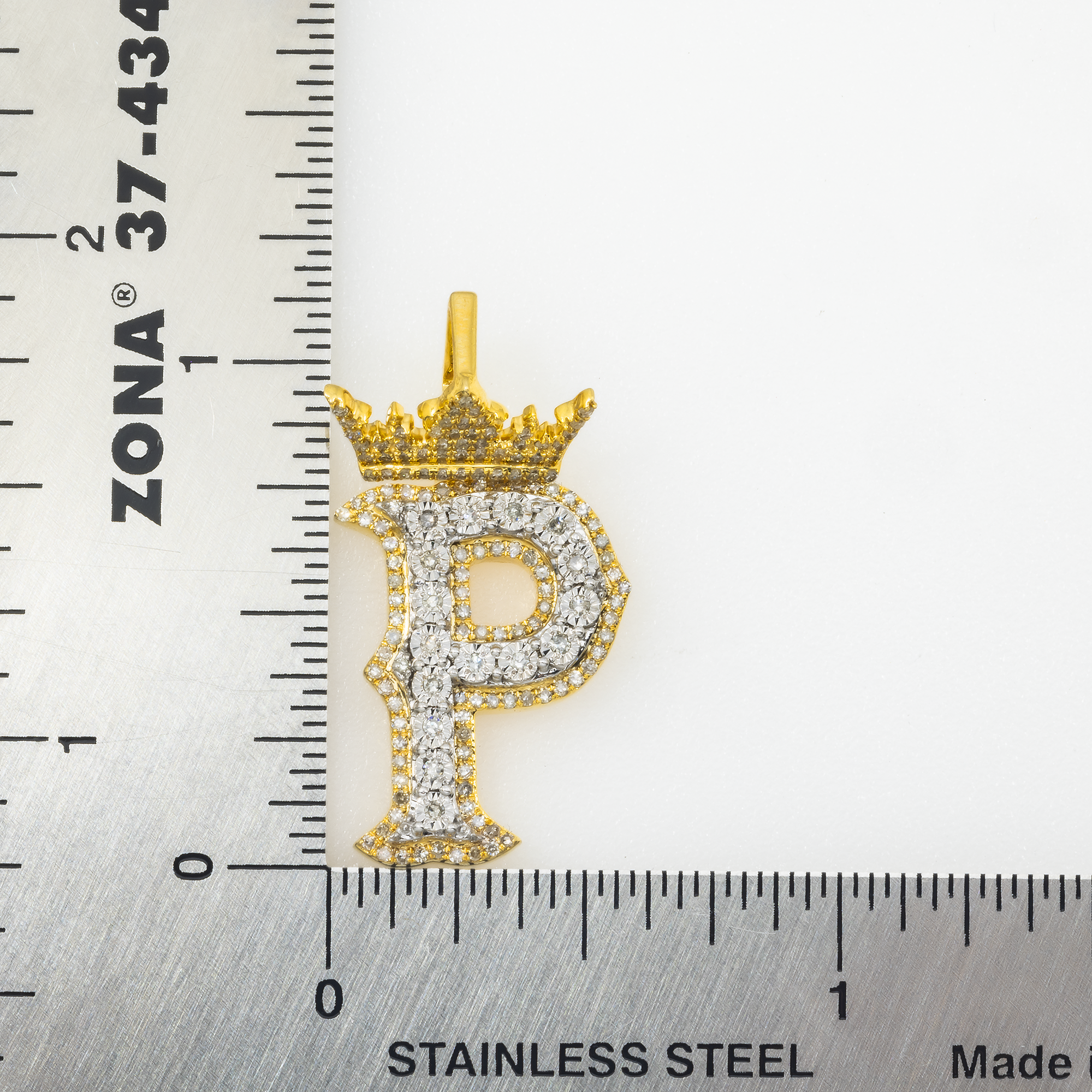 10K GOLD DIAMOND INITIAL LETTER P PENDANT 0.53 CT