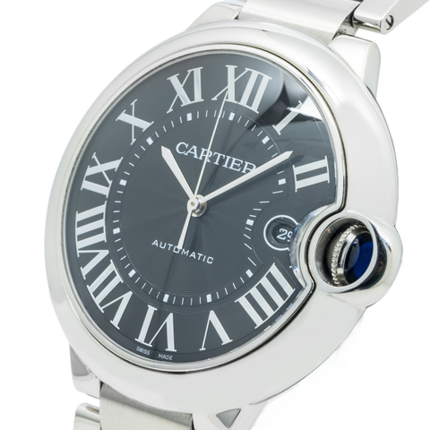 Cartier Ballon Bleu W6920042 Stainless Steel 44MM Black Dial And Stainless Steel Bracelet