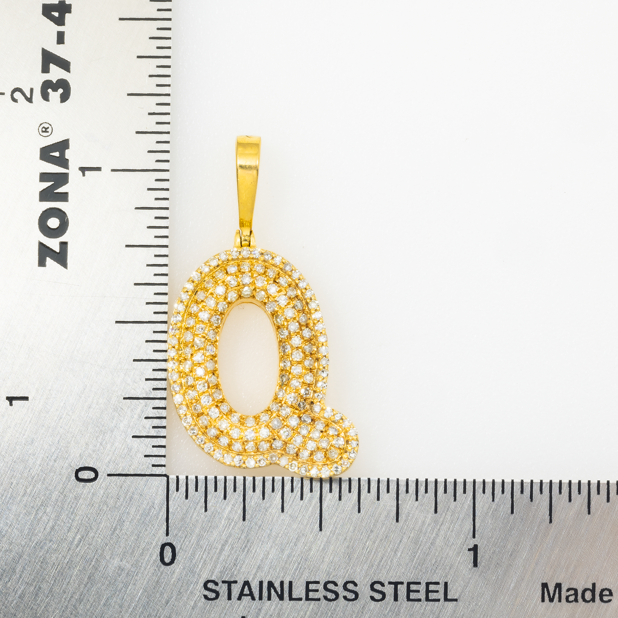 10K GOLD DIAMOND INITIAL LETTER Q PENDANT 0.60 CT
