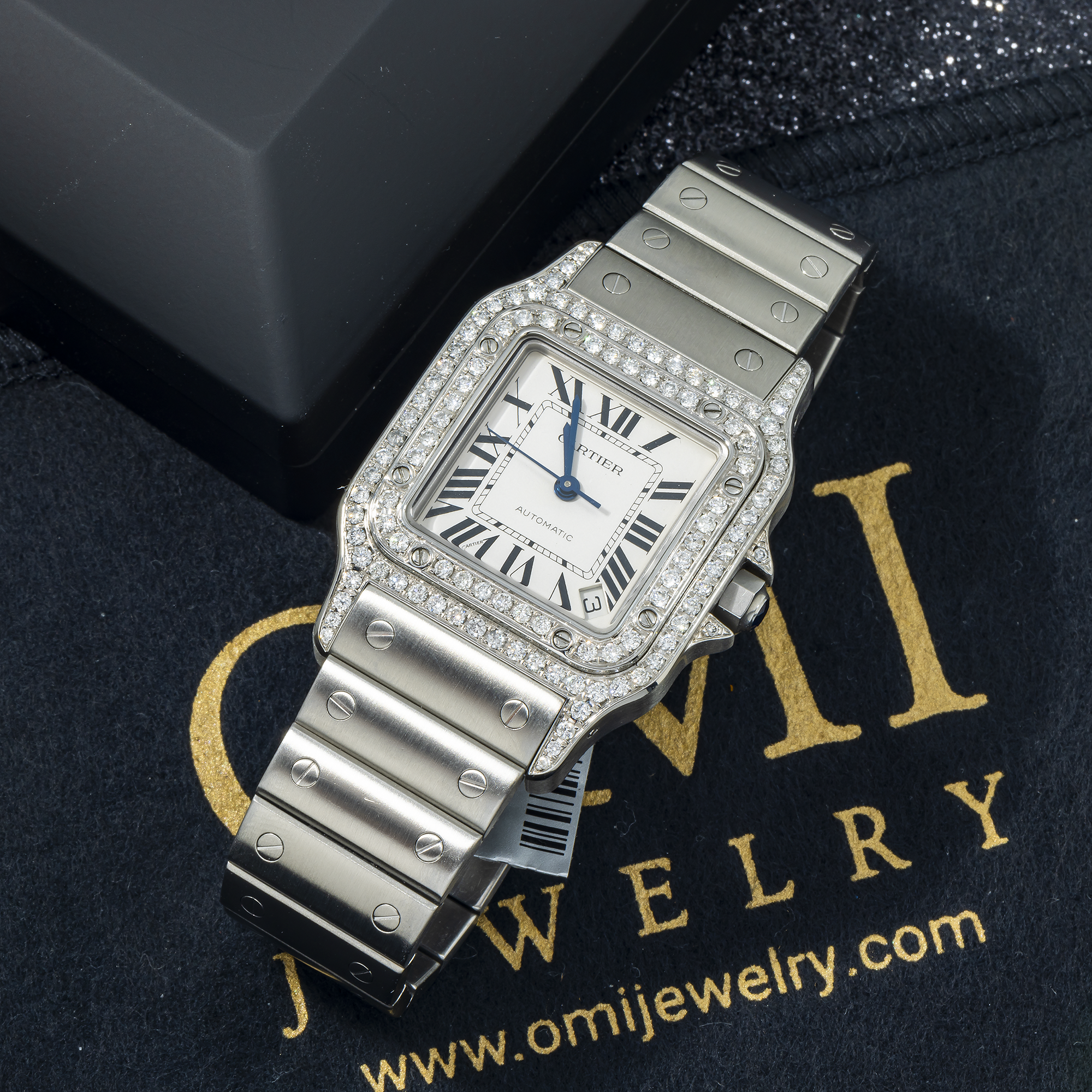 Cartier Santos Galbée XL W20098D6 32MM White Dial And Diamond Bezel With Stainless Steel Bracelet