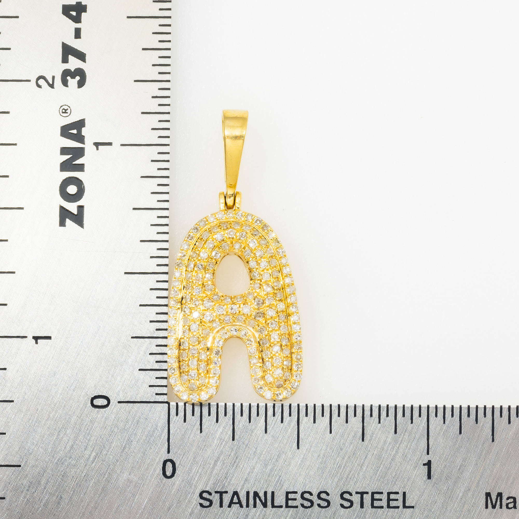10K GOLD DIAMOND INITIAL LETTER A PENDANT 0.62 CT