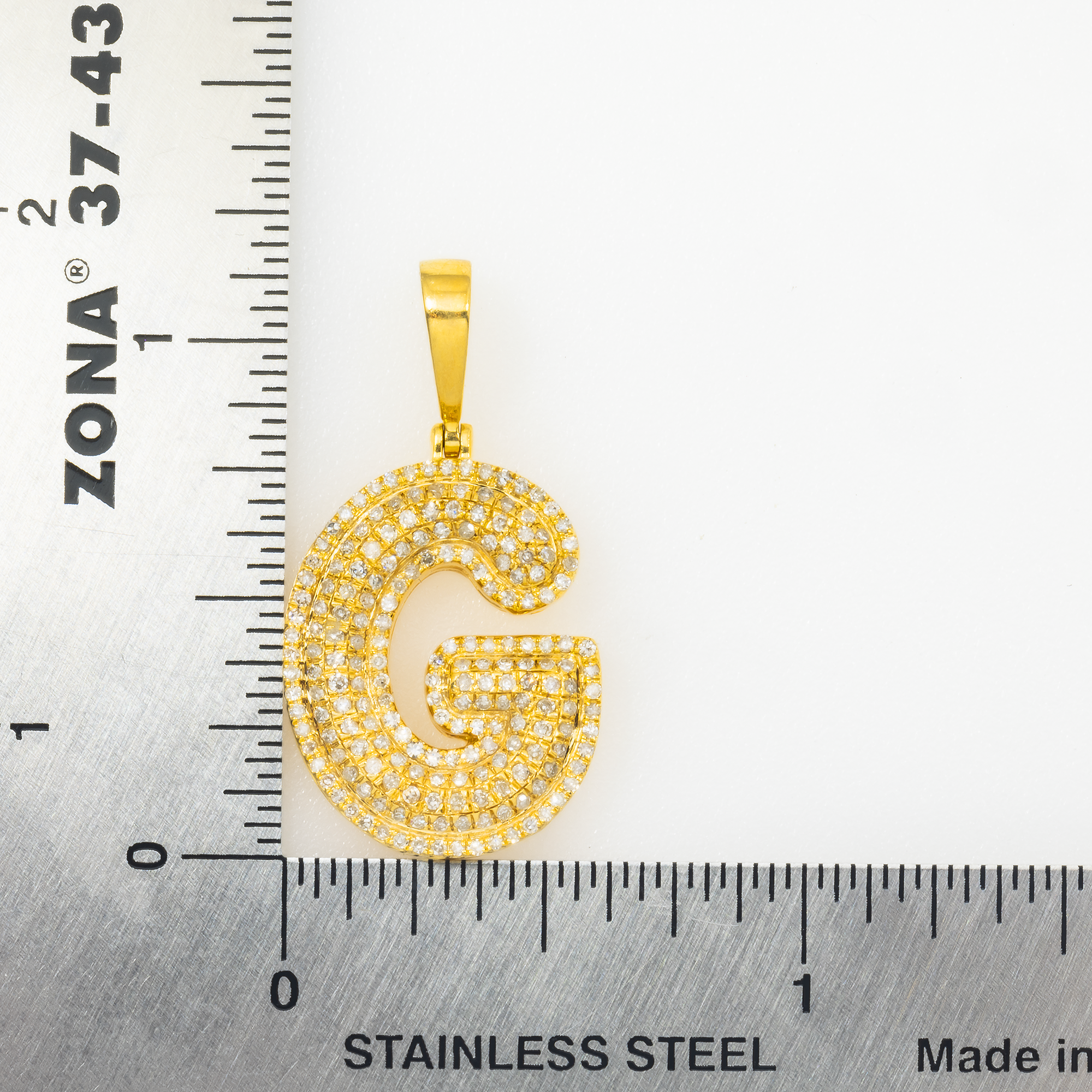 10K GOLD DIAMOND INITIAL LETTER G PENDANT 0.72 CT