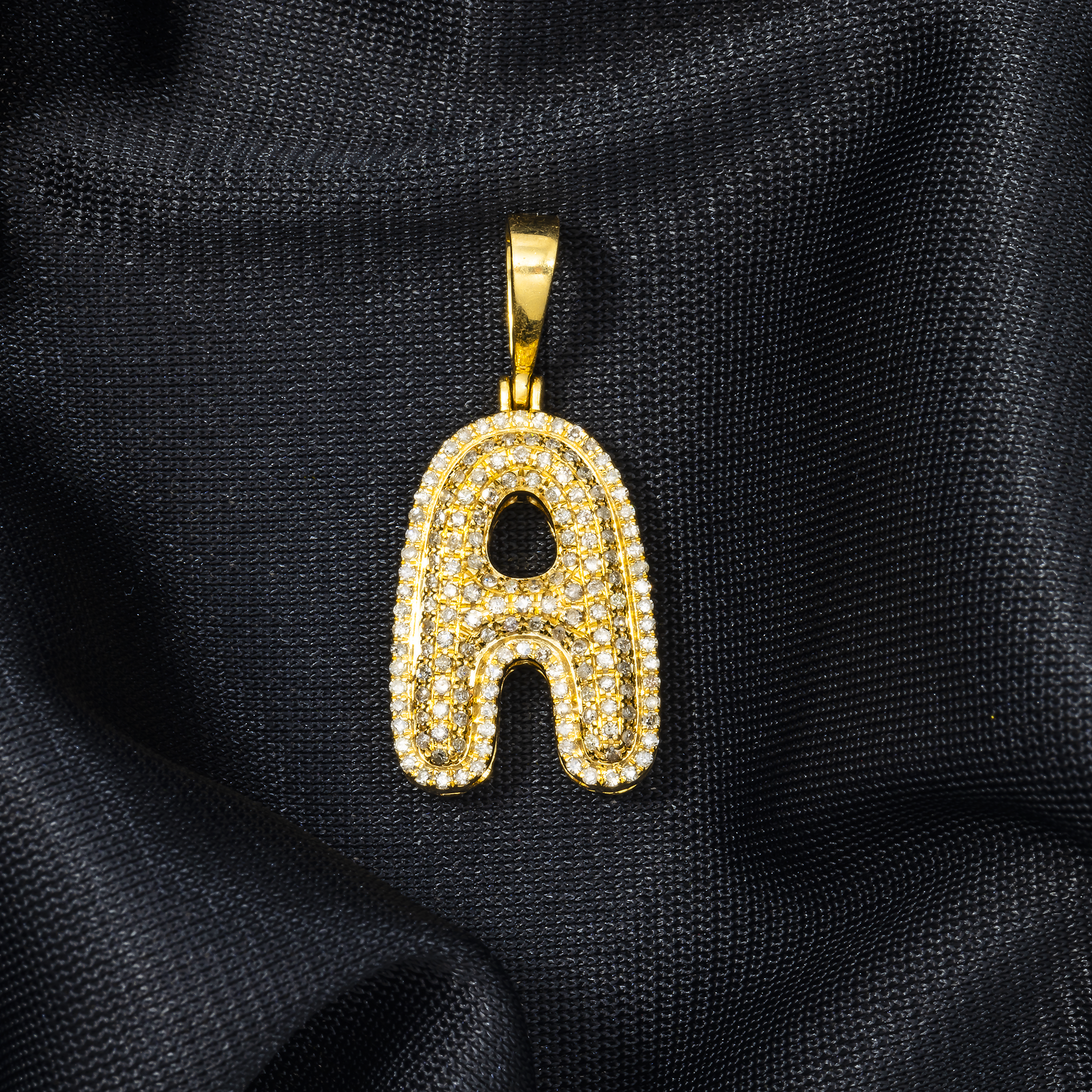 10K GOLD DIAMOND INITIAL LETTER A PENDANT 0.62 CT
