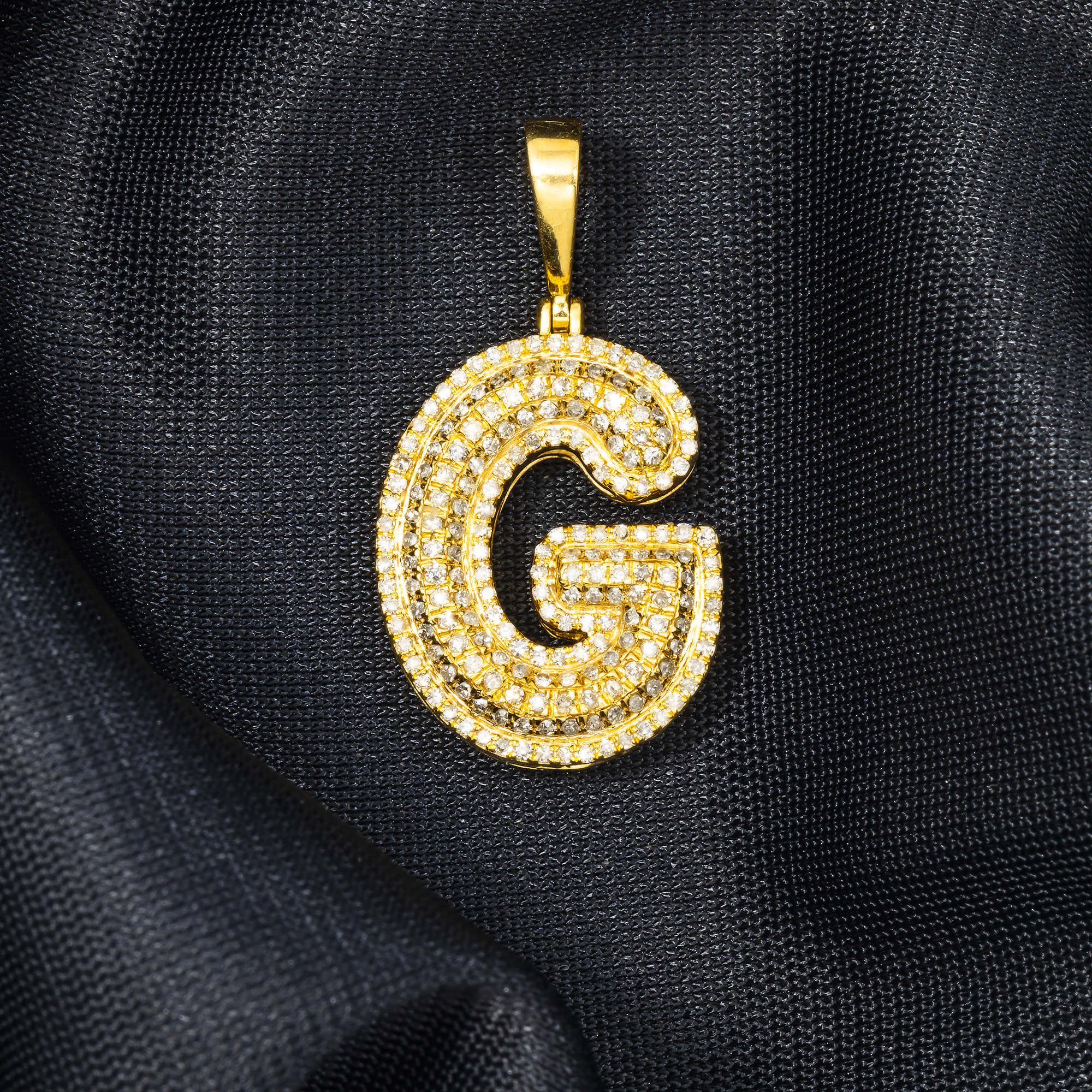 10K GOLD DIAMOND INITIAL LETTER G PENDANT 0.72 CT