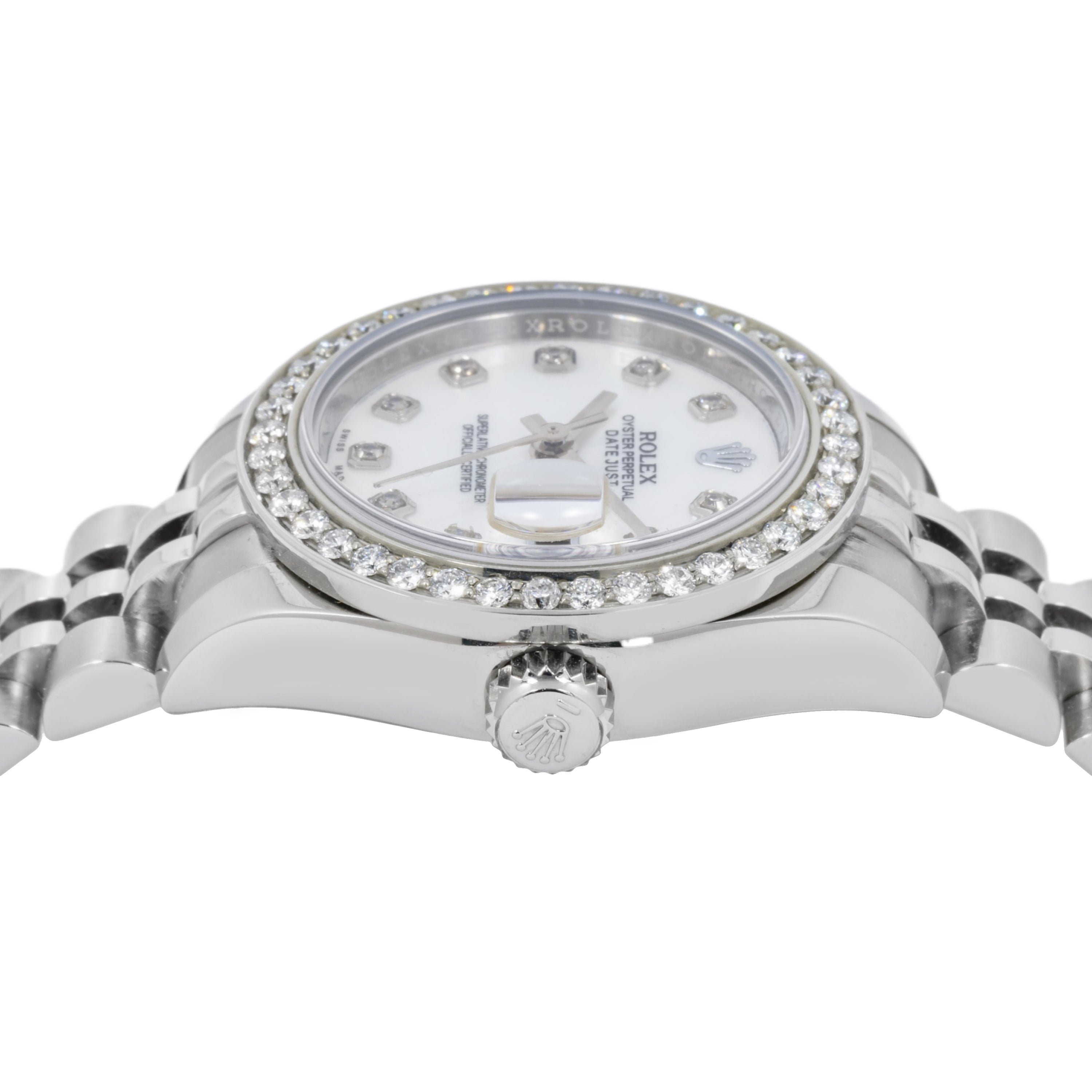 Rolex Datejust 26MM 179160 Mother of Pearl Diamond Dial Diamond Bezel Stainless Steel Jubilee Bracelet