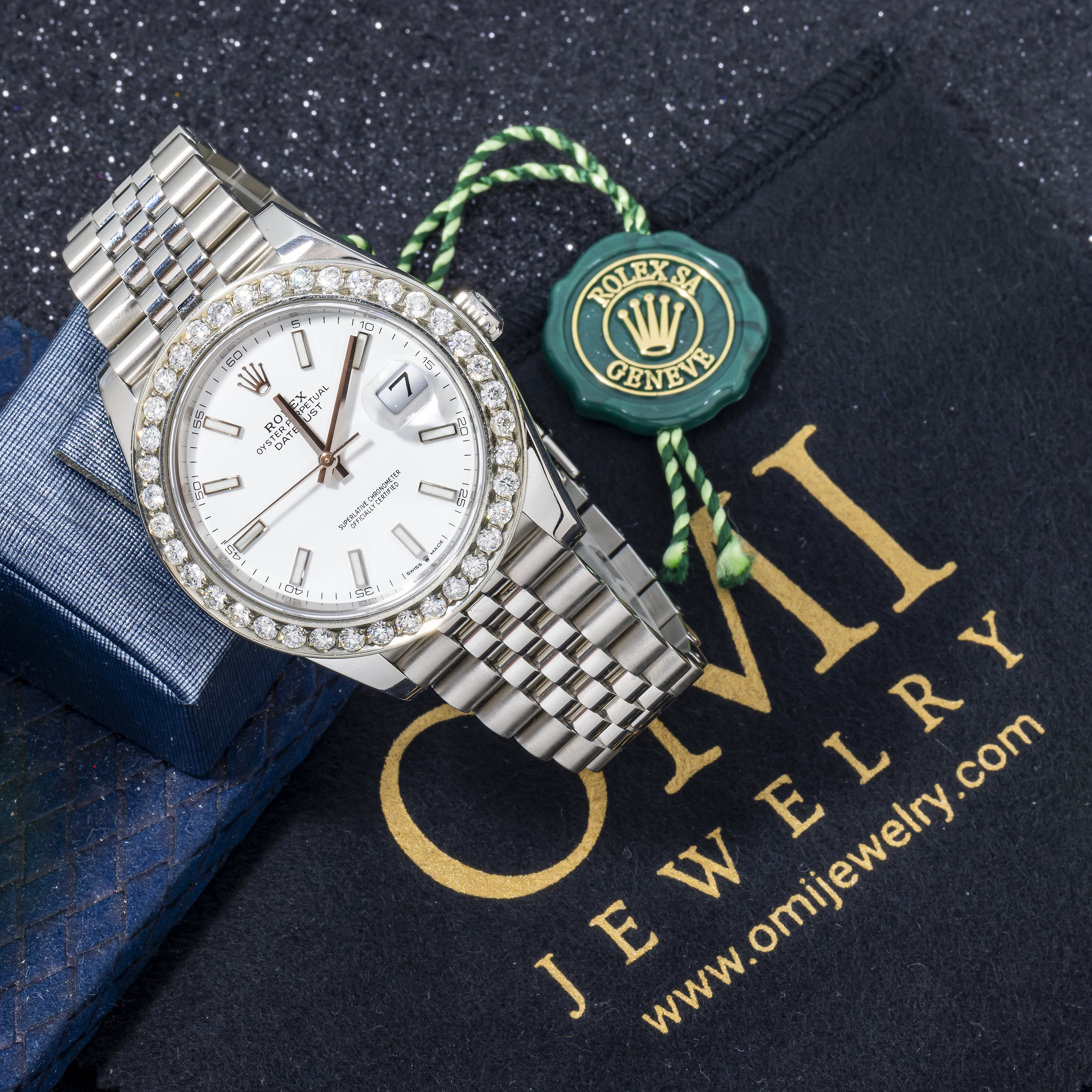 Rolex Datejust 41MM 126300 White Dial Diamond Bezel Stainless Steel Jubilee Bracelet