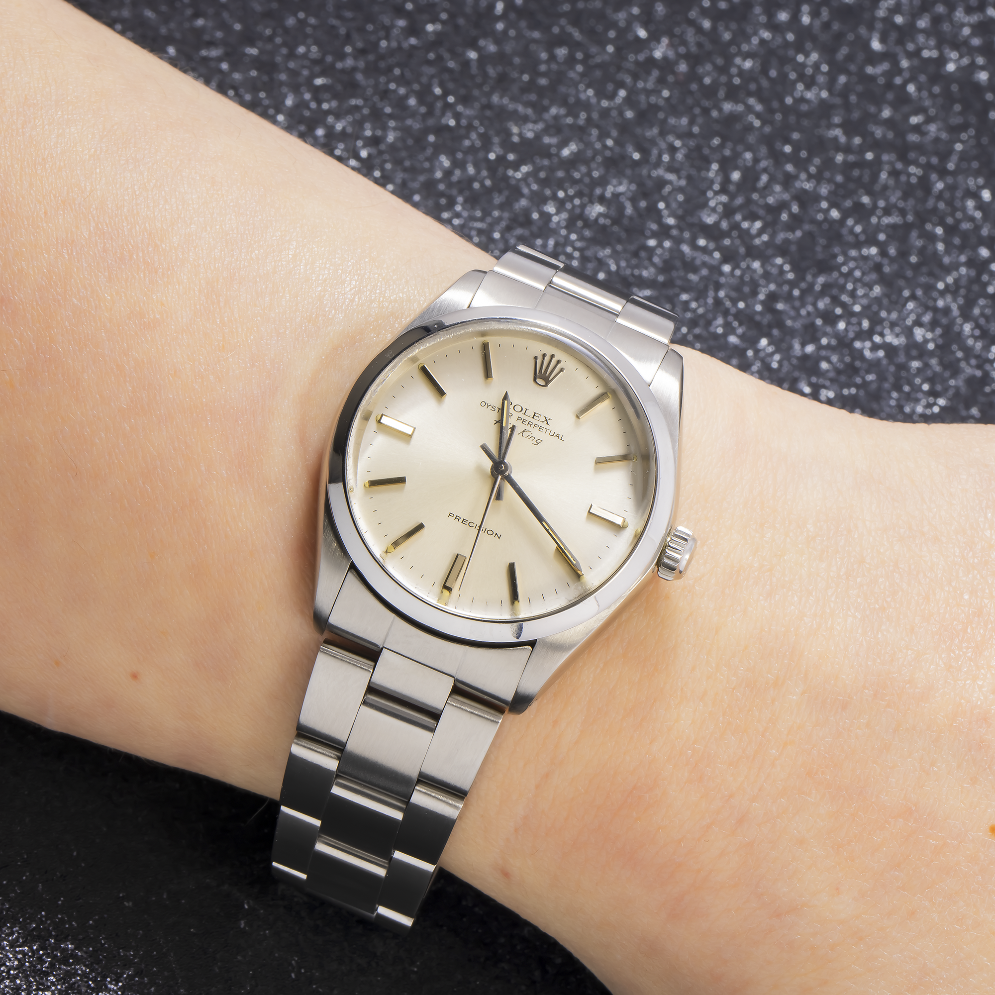 Rolex Air-King 34MM 5500 Silver Dial Smooth Bezel Stainless Steel Oyster Bracelet