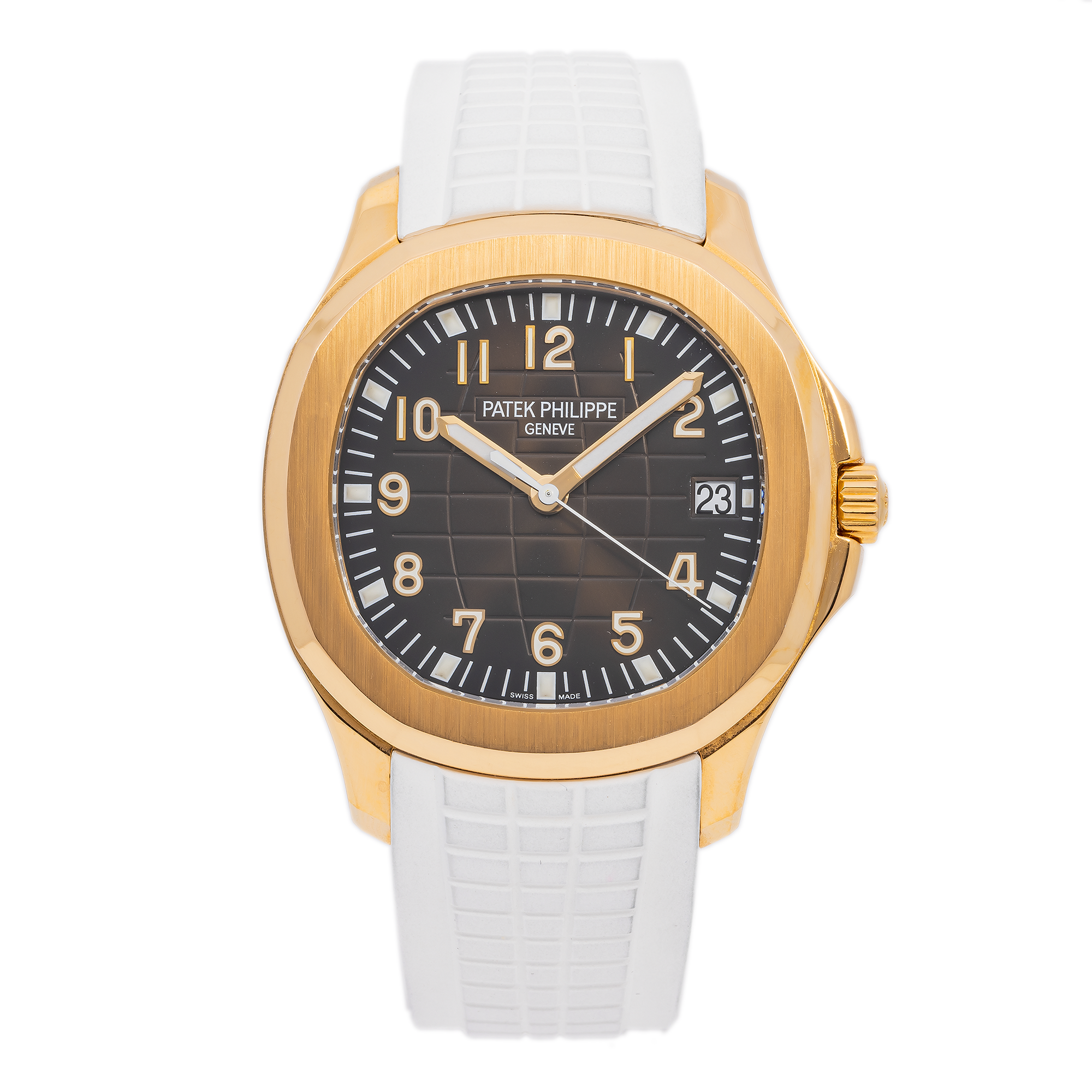 Patek Philippe Aquanaut 40.8MM 5167R-001 Brown Arabic Dial Rose Gold Bezel White Rubber Band