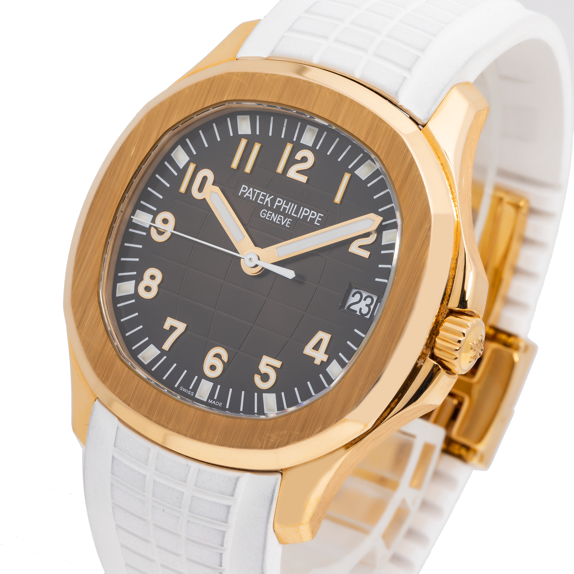 Patek Philippe Aquanaut 40.8MM 5167R-001 Brown Arabic Dial Rose Gold Bezel White Rubber Band